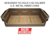 Tray holds three 50 Cal ammo cans in a single tray